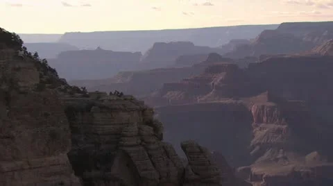 View of Grand Canyon with Clouds in Back 스톡 동영상 19206539