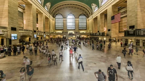 View of Grand Central train station ticket hall in Manhattan, NY Video stock 64081923
