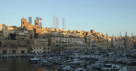 View to Grand Harbor from Birgu Stock Footage 77862571