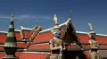 View of the Grand Palace in Bangkok, Thailand, Wat Phra Kaews, Yak Chedi, Buddha HD Footage
