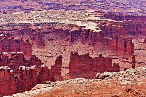 View from Grandview Point looking over sandstone canyons Stock Photos