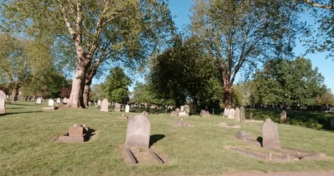 View of graveyard in England Video stock 129874616
