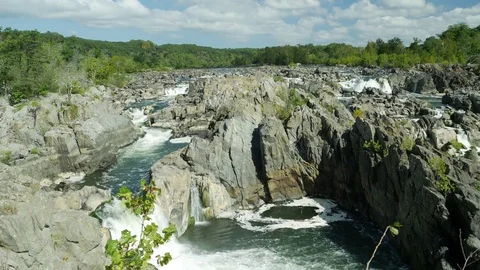 View at Great Falls of Potomac river 스톡 동영상 81995301
