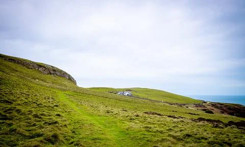 View of the Great Orme, a limestone headland on the north coast of Wales Stock Photos