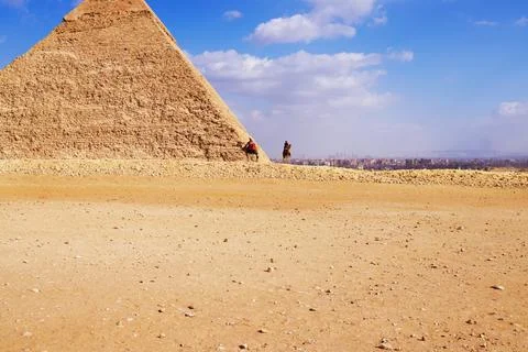View of the Great Pyramids Stock Photos