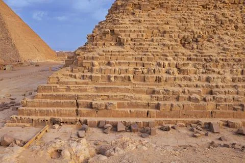 View of the Great Pyramids Stock Photos