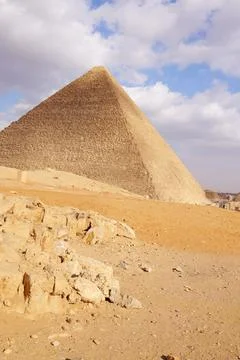 View of the Great Pyramids Stock Photos