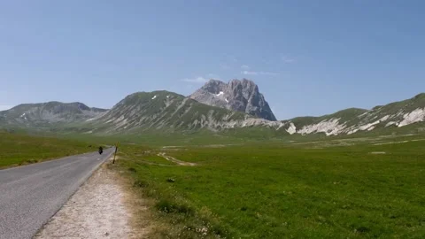 View of the great sasso da campo emperor abruzzo Stock Footage 158260262
