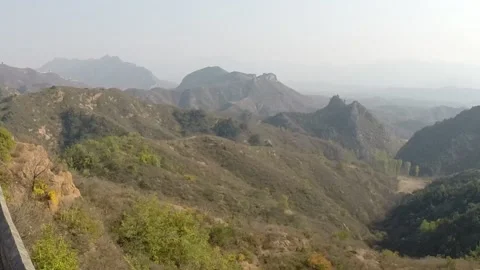 View from the Great Wall of China Stock Footage 254587821