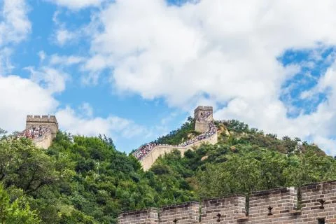 View of the Great Wall of China Stock Photos