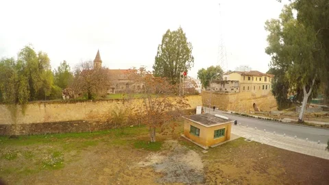 View on Greek Side from Buffer Zone of Nicosia Venetian Walls Stock Footage 75268098