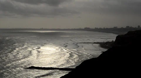 View of the green coast Stock Footage 39832247