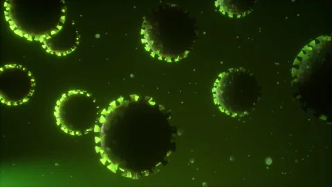 A view of a green covid 19 molecules Video stock 155223810