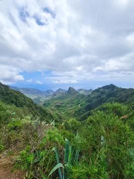 View of the green mountain valley Stock Photos