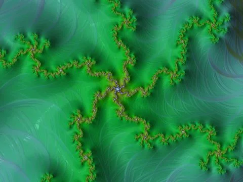 View of a green-shaded 3D-rendered background - environmental elements Stockillustratie