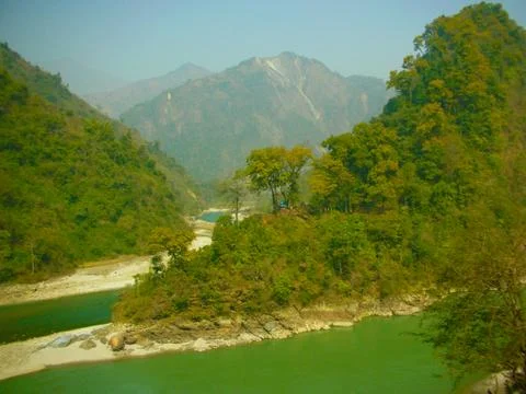 A view of the green valley Stock Photos