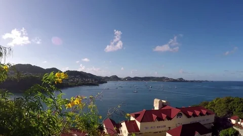 View of Grenada harbor Stock Footage 73304141