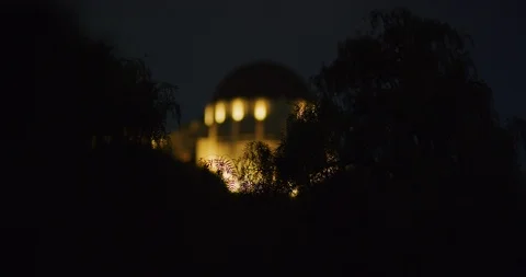 View of Griffith Park Observatory in Los Angeles, California Stock Footage 115071816