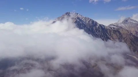 The view of Grigna Meridionale above the clouds, Lecco, Lombardy, Italy Stock Footage 116134599