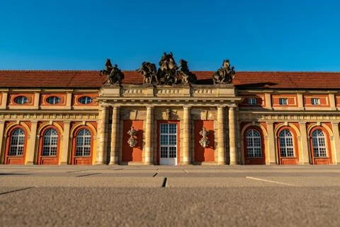 A view from the ground to the Marstall in Potsdam Stock Photos