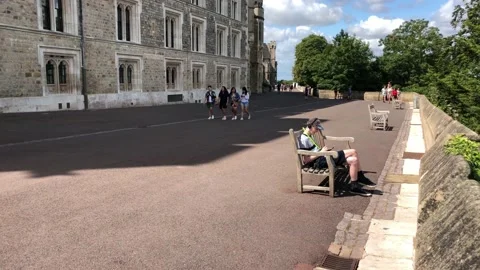 View from the grounds of Windsor Castle Stock Footage 136638417