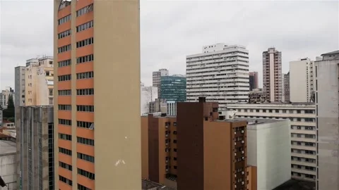 View Of A Group Of High-Rise Buildings In A Big City Stock Footage 167761544