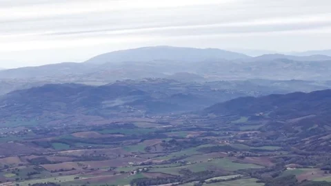 View of Gubbio valley from Mount Cucco in Italy Stock-Footage 69198547