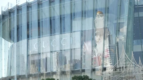 View to the Gucci Store inside Icon Siam Department Store Stock Footage 195321288
