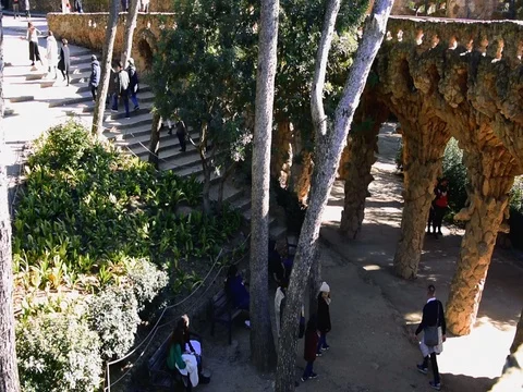 View of Guell park Stockbeeldmateriaal 102214293