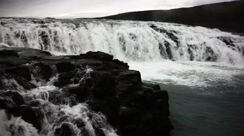 View of Gullfoss Falls Video stock 67851800