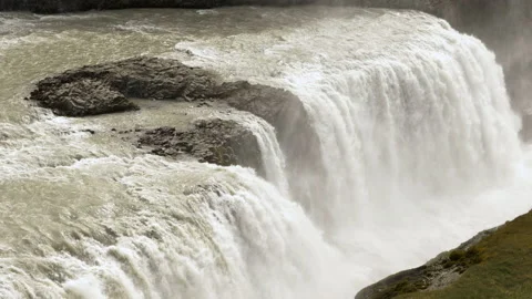 View of Gullfoss Waterfall in Iceland Stock Footage 237040443