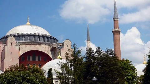 View of hagia sofia in instanbul Stock Footage 86106977