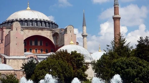View of hagia sofia in instanbul Stock Footage 86107040