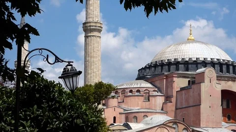 View of hagia sofia in instanbul Stock Footage 86107453