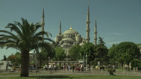 View of Hagia Sofia From Sultanahmet Square, Istanbul, Turkey Video stock 328112088