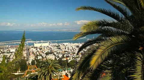 View of Haifa, Israel Stock Footage