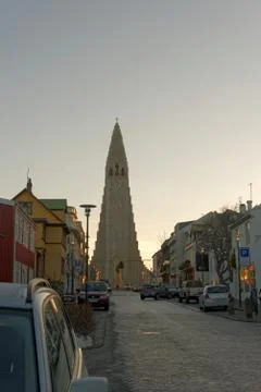 View of hallgrimskirkja Stock Photos