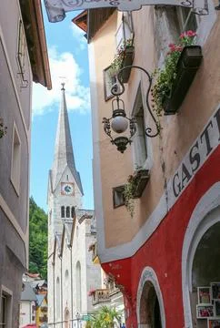 View in Hallstatt Oldtown Stock Photos