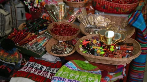 View of a handicraft store in Lima. Stock Footage 63299714