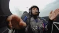 View of happy impressed man sitting in jet plane with pilot, extreme tricks HD Footage