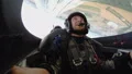 View of happy male face, excited passenger of sports plane looking around, hobby HD Footage