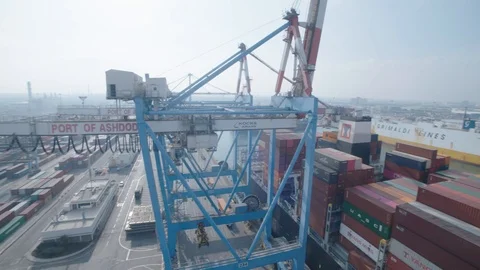 A view of the harbor from above Stock Footage 118592390
