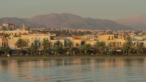 View to the harbor esplanade of the ancient harbor of Rethymno at Crete, Greece. Stock Footage 10829004
