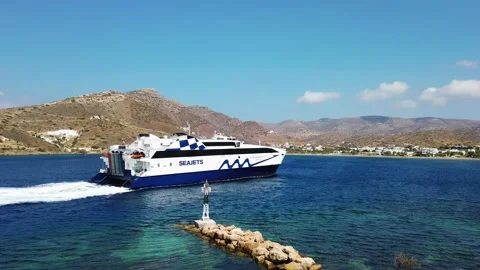 View of the Harbor of Ios. Stock Footage 225725756