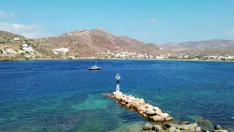 View of the Harbor of Ios. Stock Footage 225726237