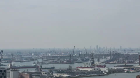 View of harbor in Rotterdam 스톡 동영상 65930286