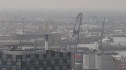 View of harbor in Rotterdam Video stock 65930554