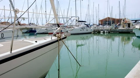 View of the harbor in Tuscany Stock Footage 105906945