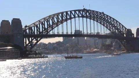 A view of Harbour Bridge Stock Footage 97183273