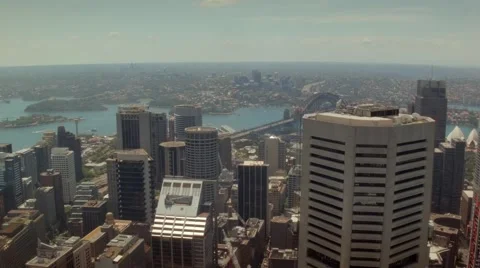 A view of harbour bridge from the Sydney Tower Eye Stock Footage 59131982